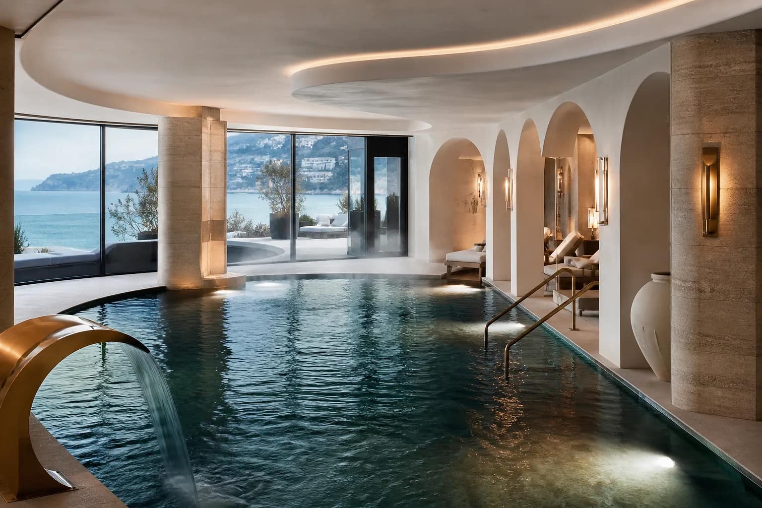 SPA АК Птица Саки — бассейн и вид на море
